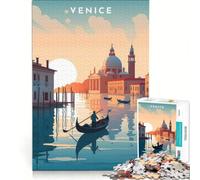 Puzzle da 1000 pezzi con poster di Venezia, gioco rompicapo, sfida impegnativa, ideale come regalo per tutta la famiglia 38x26cm