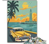 Puzzle da 1000 pezzi con poster di viaggio a Cuba, per bambini dai 14 anni in su Ogni pezzo è unico Gioco divertente e stimolante per tutta la famiglia Ottimo regalo Dimensioni: 26x38cm