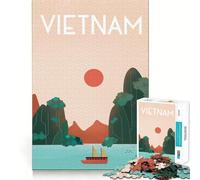 Puzzle da 1000 pezzi con poster di viaggio del Vietnam, taglio premium, gioco, esercizio mentale, pace, divertimento, regalo di compleanno (38x26cm)