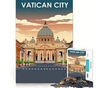 Puzzle da 1000 pezzi con poster di viaggio della Città del Vaticano, taglio preciso, decorazione, logica, pensiero, gioco, calma, regalo di Natale (38x52cm)