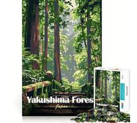 Puzzle da 1000 pezzi con poster di viaggio della foresta di Yakushima,Giappone,per adulti Gioco di memoria divertente,taglio esperto,attività di gruppo rilassante da svolgere in casa (50x75cm)