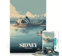 Puzzle da 1000 pezzi con poster di viaggio della Sydney Opera House, bordi lisci, gioco divertente e rilassante, ideale per momenti di svago e come regalo di compleanno (50x75cm)