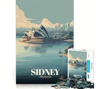 Puzzle da 1000 pezzi con poster di viaggio della Sydney Opera House, taglio premium, gioco, esercizio mentale, pace, divertimento, regalo di compleanno (38x52cm)