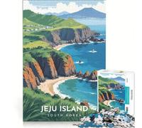 Puzzle da 1000 pezzi con poster di viaggio dell'isola di Jeju, gioco educativo, decorazione perfetta, compleanno e Natale 38x52cm
