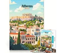 Puzzle da 1000 pezzi con poster di viaggio di Atene,Grecia,gioco di assemblaggio,stimolante per la mente,rilassante,regalo di compleanno (50x75cm)
