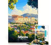 Puzzle da 1000 pezzi con poster di viaggio di Atene,Grecia,incastro preciso,gioco di logica,gioco di pensiero,momento di relax,regalo di Natale artistico (38x52cm)