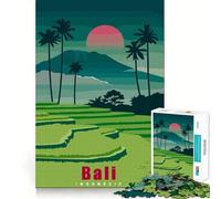 Puzzle da 1000 pezzi con poster di viaggio di Bali,Indonesia,gioco di assemblaggio,stimolante per la mente,rilassante,regalo di compleanno (50x75cm)