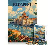 Puzzle da 1000 pezzi con poster di viaggio di Budapest per ragazzi, allenamento intelligente, fuga tranquilla, taglio perfetto, regalo invernale (50x75cm)
