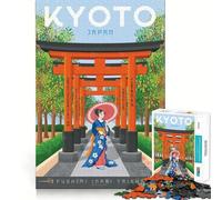Puzzle da 1000 pezzi con poster di viaggio di Kyoto,Giappone,taglio preciso,arte,gioco cognitivo,divertimento per il tempo libero,regalo di Natale rilassante (50x75cm)