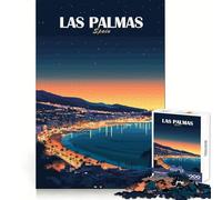 Puzzle da 1000 pezzi con poster di viaggio di Las Palmas,Spagna,ideale per adolescenti Stimola la memoria,rilassa i momenti di relax,presenta bordi precisi ed è un'ottima idea regalo (38x26cm)