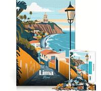 Puzzle da 1000 pezzi con poster di viaggio di Lima,Perù,gioco di precisione,attività cerebrale,divertimento per il tempo libero,regalo di compleanno (50x75cm)