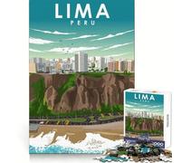 Puzzle da 1000 pezzi con poster di viaggio di Lima,Perù,ideale per adolescenti,stimolante per il tempo libero,perfetto per le vacanze (38x26cm)