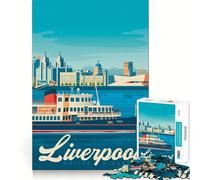 Puzzle da 1000 pezzi con poster di viaggio di Liverpool,gioco di precisione,attività cerebrale,divertimento per il tempo libero,regalo di compleanno (38x52cm)