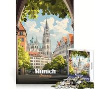 Puzzle da 1000 pezzi con poster di viaggio di Monaco di Baviera,Germania Ideale per migliorare la concentrazione,per un'esperienza rilassante e divertente Taglio liscio Regalo di compleanno (50x75cm)