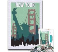 Puzzle da 1000 pezzi con poster di viaggio di New York per adolescenti, aiuta il cervello a esercitare i giocattoli avvincenti per coltivare la pazienza, un'opera d'arte 50x75cm