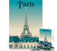 Puzzle da 1000 pezzi con poster di viaggio di Parigi per adolescenti,stimolante per la mente,ideale per il tempo libero e la fuga dalla realtà,con incastro perfetto,perfetto come regalo per le vacanze