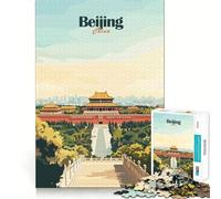 Puzzle da 1000 pezzi con poster di viaggio di Pechino,Cina,pezzi a incastro,gioco cognitivo,regalo,momento di divertimento accogliente,scena natalizia artistica (38x26cm)