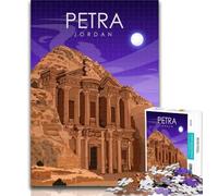 Puzzle da 1000 pezzi con poster di viaggio di Petra, Giordania, per adulti, ideale come regalo per tutta la famiglia, adatto per 14 persone, 75x50cm