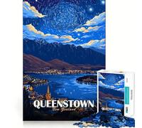 Puzzle da 1000 pezzi con poster di viaggio di Queenstown, Nuova Zelanda, per ragazzi, ideale per sviluppare abilità e ragionamento, un gioco rilassante con tagli precisi e un regalo perfetto (50x75cm)