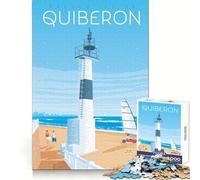 Puzzle da 1000 pezzi con poster di viaggio di Quiberon,Francia - Attività rilassante e stimolante per la memoria,con intagli precisi,regalo di Natale (38x52cm)