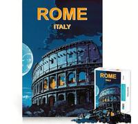 Puzzle da 1000 pezzi con poster di viaggio di Roma, Italia, per ragazzi, gioco di logica puro, rilassante, con dettagli precisi e opere d'arte (38x52cm)