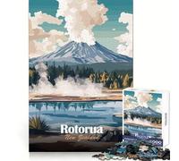 Puzzle da 1000 pezzi con poster di viaggio di Rotorua,Nuova Zelanda Esercizio di destrezza mentale,facile relax,incastro perfetto,regalo significativo (38x26cm)