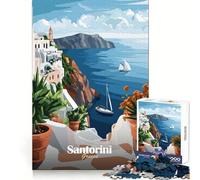 Puzzle da 1000 pezzi con poster di viaggio di Santorini, Grecia, per adulti, gioco di logica e senso, per il tempo libero, con bordi lisci, regalo stagionale (50x75cm)
