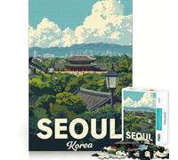 Puzzle da 1000 pezzi con poster di viaggio di Seoul, Corea, per adolescenti, gioco di logica, leggero, rilassante, taglio liscio, decorazione da parete (38x52cm)