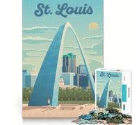 Puzzle da 1000 pezzi con poster di viaggio di St Louis, taglio preciso, decorazione per la logica, il pensiero, il gioco, la calma, il momento di svago, regalo di Natale (38x52cm)