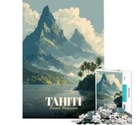 Puzzle da 1000 pezzi con poster di viaggio di Tahiti e della Polinesia francese Un gioco avvincente per coltivare la pazienza un'attività pratica per tutta la famiglia Un regalo divertente (75x50cm)