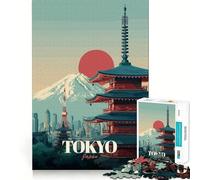 Puzzle da 1000 pezzi con poster di viaggio di Tokyo, Giappone, per adolescenti, giocattolo intelligente per momenti di condivisione, taglio preciso, pezzo da collezione artistico 38x52cm