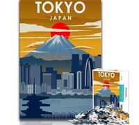 Puzzle da 1000 pezzi con poster di viaggio di Tokyo, Giappone, per adulti e adolescenti, gioco stimolante, ideale come regalo per tutta la famiglia, 38x26cm