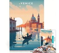Puzzle da 1000 pezzi con poster di viaggio di Venezia, gioco educativo, rilassante e stimolante per la mente, ideale come decorazione da scrivania 50x75cm