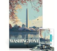 Puzzle da 1000 pezzi con poster di viaggio di Washington DC, bordi lisci, gioco divertente e rilassante, ideale per momenti di svago e come regalo di compleanno (50x75cm)