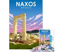 Puzzle da 1000 pezzi con poster di viaggio estivo Naxos gioco educativo gioco stimolante regalo per donne uomini e attività per la famiglia (dimensioni 38x52cm)