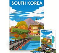 Puzzle da 1000 pezzi con poster di viaggio sulla Corea del Sud, taglio preciso, decorazione per la logica, il pensiero, il gioco, la calma, il momento di relax, regalo di Natale (50x75cm)