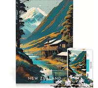 Puzzle da 1000 pezzi con poster di viaggio sulla Nuova Zelanda, decorazione murale, stimolante da completare, per rafforzare l'amore tra le coppie 38x26cm