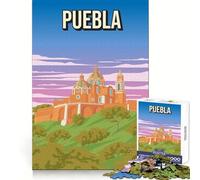 Puzzle da 1000 pezzi con poster di viaggio vintage di Puebla,Messico,per adulti Ideale per stimolare la memoria,un hobby rilassante e perfetto come regalo festivo (38x52cm)