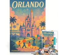 Puzzle da 1000 pezzi con poster retrò di Orlando, gioco educativo, rilassante e stimolante per la mente, ideale come decorazione da scrivania 38x26cm