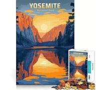Puzzle da 1000 pezzi con poster vintage del Parco Nazionale di Yosemite,ideale per ragazzi,per stimolare la mente Taglio laser per un incastro perfetto Attività rilassante di gruppo al chiuso