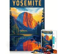 Puzzle da 1000 pezzi con poster vintage del Parco Nazionale di Yosemite,ideale per stimolare la logica,il pensiero creativo e il taglio preciso Un momento di tranquillità e un esercizio da fare
