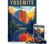 Puzzle da 1000 pezzi con poster vintage del Parco Nazionale di Yosemite per adulti, ideale per stimolare la creatività e il relax, perfetto per un regalo invernale (50x75cm)