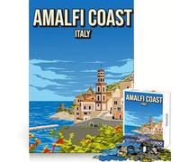 Puzzle da 1000 pezzi con poster vintage della Costiera Amalfitana, Italia, ideale per un esercizio mentale rilassante, un hobby di precisione e un regalo perfetto per le vacanze (38x52cm)