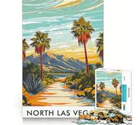 Puzzle da 1000 pezzi con poster vintage di North Las Vegas per adolescenti, gioco di logica e abilità, momento di serenità, taglio preciso, (38x26cm)