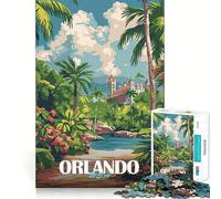 Puzzle da 1000 pezzi con poster vintage di Orlando, ideale per ragazzi, un gioco che stimola la mente e crea un'atmosfera rilassante Design unico, regalo perfetto (50x75cm)