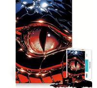 Puzzle da 1000 pezzi con primo piano dell'occhio del drago rosso, ideale per adolescenti, stimola la memoria, rilassa e dona un tocco di classe Sorpresa di compleanno (50x75cm)
