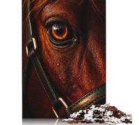 Puzzle da 1000 pezzi con primo piano dell'occhio di un cavallo per adulti, regalo di Halloween, puzzle, gioco educativo, sfida, giocattolo, 1000 pezzi (75x50 cm)