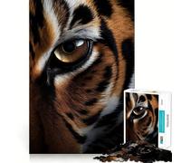 Puzzle da 1000 pezzi con primo piano dell'occhio di una tigre, ideale per adolescenti, un gioco intelligente per trascorrere del tempo insieme, con tagli precisi e pezzi da collezione 38x26cm