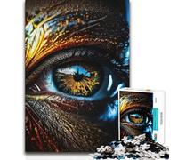 Puzzle da 1000 pezzi con primo piano dell'occhio e disegno astratto, opera d'arte da parete, regalo, adatto a persone dai 14 anni in su, 38x26cm