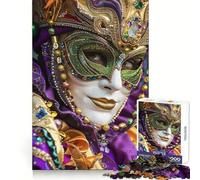 Puzzle da 1000 pezzi con primo piano di una maschera veneziana, ideale per ragazzi, per sviluppare le capacità cognitive, senza stress e con tagli precisi Regalo speciale (38x26cm)